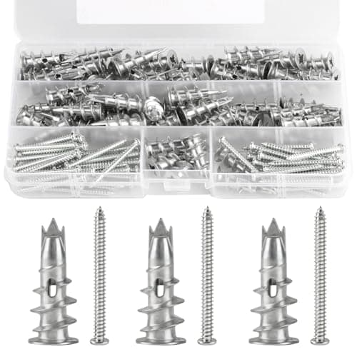 Image of 120pcs Self Drilling Heavy Duty Plasterboard Fixings,Metal Cavity Plaster Board Wall Fixings for Plasterboard Wall Plugs and Screws,Drywall Screws Anchors for Wall Hangings(M12.5x31, M3.5x35)