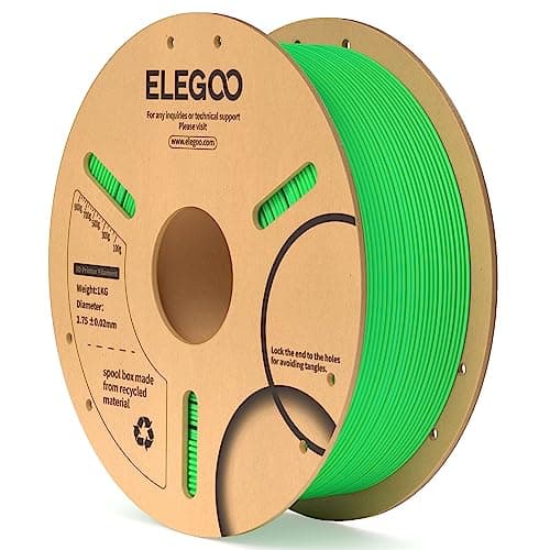 Image of ELEGOO PLA Filament 1.75mm Neon Green 1KG, Dimensional Accuracy +/- 0.02mm, 1kg Cardboard Spool(2.2lbs) 3D Printing Filament Fits for Most FDM 3D Printers