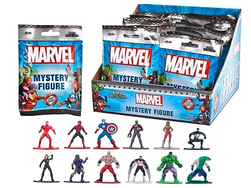 Image of Jada Toys 253221016 Marvel Nano Figures Blind Pack Marvel Metal Collectible Figures in Blind Pack, 4 cm, from 3 Years, Random Selection, Black