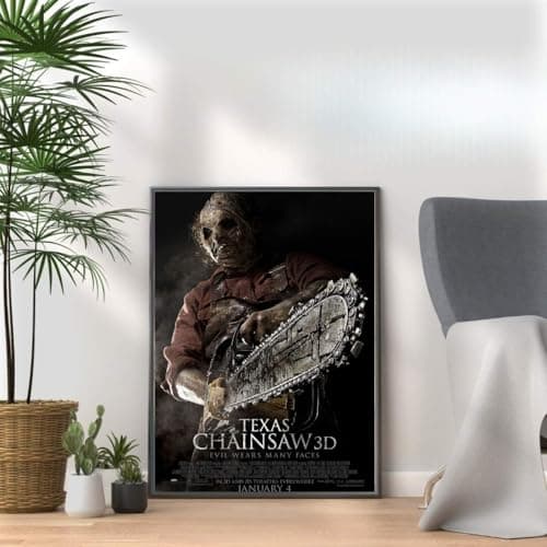 Image of Texas Chainsaw 3D, Horror Movie Print, Scary Thriller Film Poster, A4 and A3 Size Frame Options Available,Great Home, Pub, Café, Bar Wall Art Print, House gift for horror lovers (A4 Print Only)