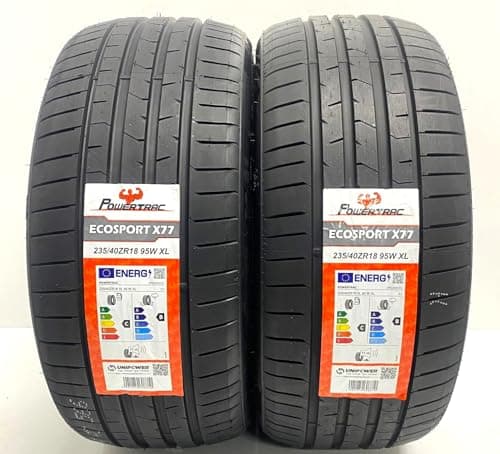 Image of 2 X 235 40 18 POWERTRAC 235/40ZR18 95W XL EXTRA LOAD HIGH PERFORMANCE M+S TYRES AMAZING C B RATED LABELS