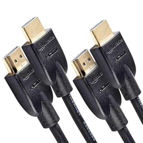 Image of Amazon Basics 4K HDMI Cable 3m, 2 pack - 18Gbps High Speed with Ethernet, 4K@60Hz, 2160p, Black