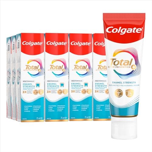Image of Colgate Total Advanced Enamel Strength Toothpaste 75ml x12 | Enamel Repair Toothpaste | Helps Repair weakened Enamel* | Superior 24 Hour Bacterial Defence**