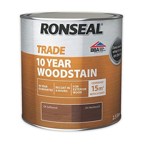 Image of Ronseal Trade 10 Year Woodstain 2.5 Litre Dark Oak