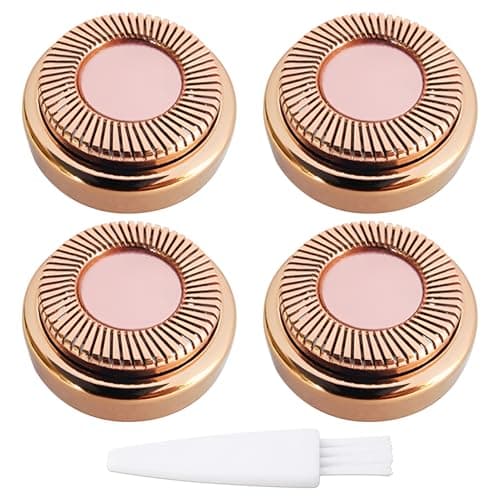 Image of 4 PCS Hair Remover Replacement Heads for Flawless Gen 1 Women's Facial Hair Removal Tool Replacement Heads Compatible with Finishing Touch Flawless Generation 1, Includes Cleaning Brush, Rose Gold