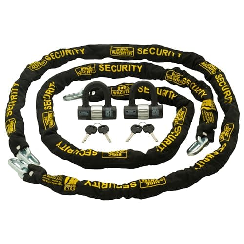 Image of Burg-Wachter Duo Kit Sold Secure Diamond & Gold 10mm Keyed Alike Chain Twin Pack, Black, 2M