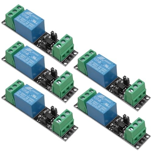 Image of Hoembpn 5 Pcs 3V Relay Module Power Switch Board 1 Channel Optocoupler Isolation Drive Control Board (High Level Trigger) DC 3-3.3V for IoT ESP8266 Microcontroller Development Board