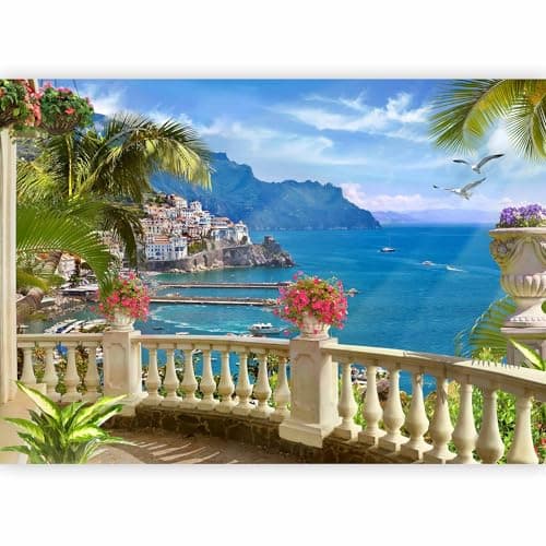 Image of Wallpaper - Wall Mural Ocean 350x256 cm / 137.8" x 96.5" - Non-Woven Premium Art Print Fleece Wall Mural Decoration Poster Picture Design Modern - Sea Ocean Nature Landscape Tropical c-B-0101-a-a