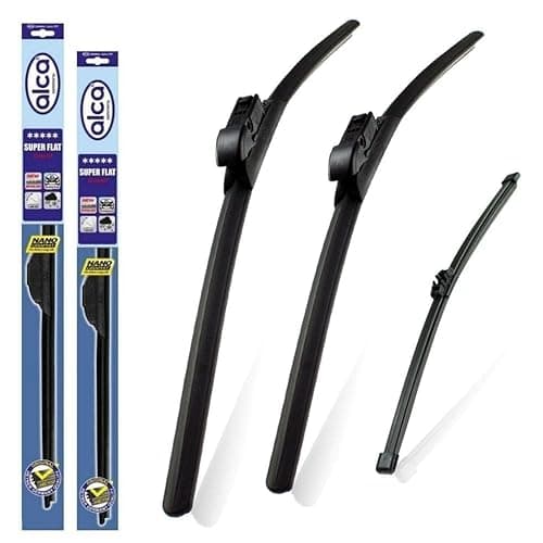 Image of Fits BMW X1 2015-2021 Alca Germany Super Flat Windscreen Wiper Blades Front Rear Set 26"16"ST 13"Q ASF2616ST13Q