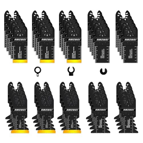 Image of 50PCS Titanium Multi Tool Blades,Universal Oscillating Multitool Blades for Wood Plastics Metal Cutting,Quick Release Oscillating Tool Accessories Compatible with Dewalt Milwaukee Ryobi Rockwell