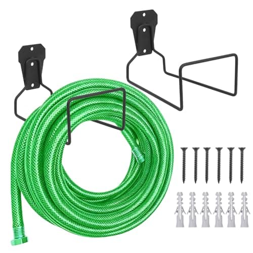 Image of Garden Hose Holder, 2 PcsHose Pipe Holder, Wall Mounted Garden Hose Wall Bracket, Garage Storage Hook, Metal Heavy Duty Pipe Hooks, hHose Hanger for Extension Cords Tube Vacuum Hoses Storage
