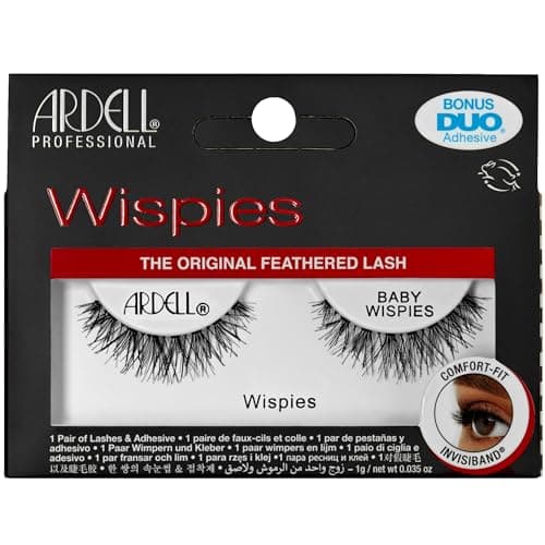 Image of Ardell Baby Wispies False Eyelashes, Duo Adhesive Included, Light Volume, Short Length, Vegan Friendly, 1 Pair (Pack of 1)