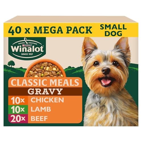 Image of WINALOT Meaty Chunks Small Dog Mixed in Gravy Wet Dog Food Pouches 40x85g