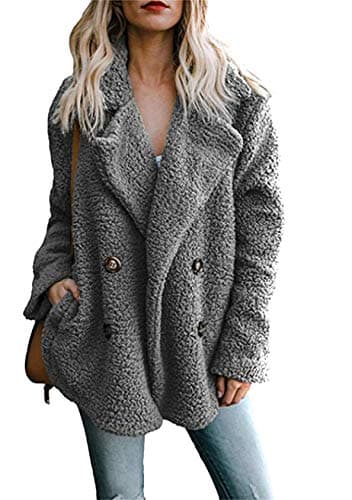 Image of EFOFEI Winter Fleece Hooded Sherpa Jacket Warm Plush Coat Hoodie Sweatshirt Outwear Grey 4XL