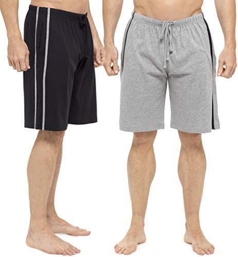 Image of Tom Franks 2 Pack of Mens Cotton Rich Jersey Lounge Shorts Black Medium