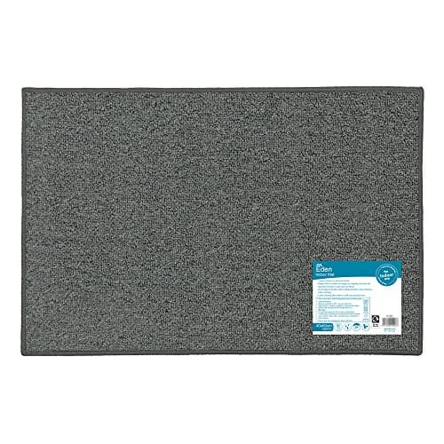 Image of JVL Eden Machine Washable Latex Backed Doormat, 40x60cm, Grey