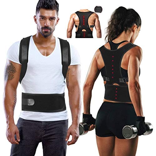 Image of Magnetic Therapy Posture Support Back Brace -FDA Approved Medical Grade Adjustable Posture Corrector Brace Shoulder Back Support Belt- Relieves Neck, Back and Spine Pain (S)