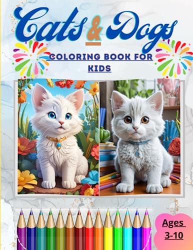 Image of Cats and Dogs Coloring Book for Kids: Easy Cat & Dogs Coloring Book For Kids (Creative Haven Coloring Books)