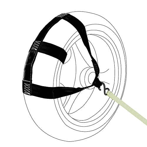Image of MOTO4U Universal Motorcycle Rear Wheel Tie Down Strap in Black