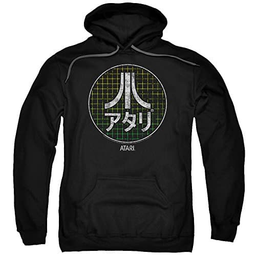 Image of Atari - Mens Japanese Grid Pullover Hoodie, Large, Black