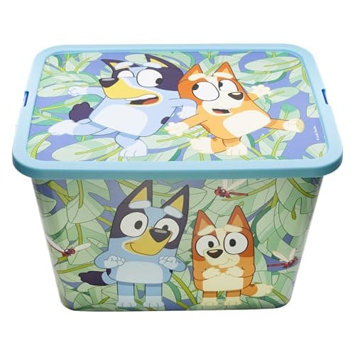 Image of Stor Bluey Storage Box Container with Click Lock Lid, For Kids, Bedroom, Playroom, Toys, BPA Free, 23 Litre