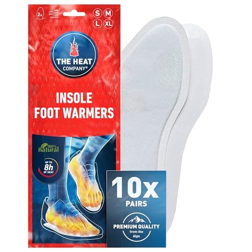 Image of THE HEAT COMPANY Insole Foot Warmers - 10 Pairs - EXTRA WARM - 8 Hours of Warmth - Instant Heat - Air Activated - Purely Natural - Medium Size: 5.5-7