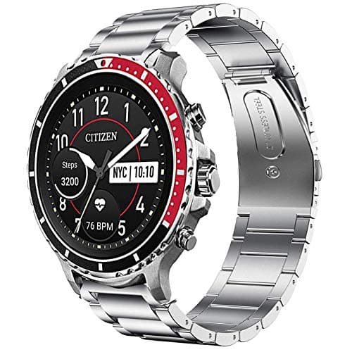 Image of onetuo Compatible with Citizen CZ Bands, Stainless Steel Metal Replacement Straps Compatible for Citizen CZ Smartwatch (Silver)