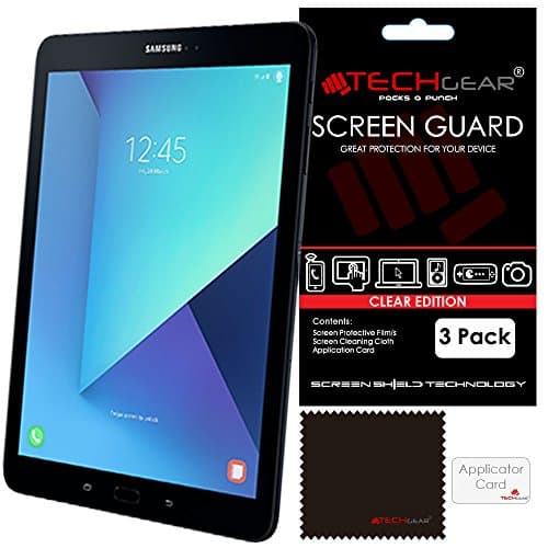 Image of TECHGEAR [3 Pack] Screen Protectors for Galaxy Tab S3 9.7 Inch (SM-T820 / SM-T825) - Ultra Clear Lcd Screen Protector Gaurd Covers Compatible with Samsung Galaxy Tab S3 9.7 Inch