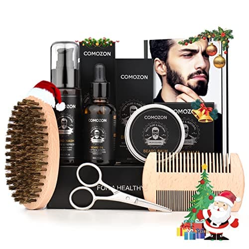 Image of Beard Grooming Kit for Men, Beard Kit Gifts for Him, Beard Growth Kit with Beard Oil, Beard Shampoo, Beard Comb, Beard Brush, Beard Balm, Beard Scissors, Best Beard Men Gifts