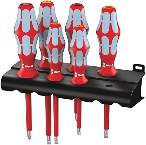 Image of Wera 05022745001 3165i/6 Kraftform Plus VDE Stainless Steel Laser Tip Screwdriver Set with Fastener Holding Function (7-Piece)