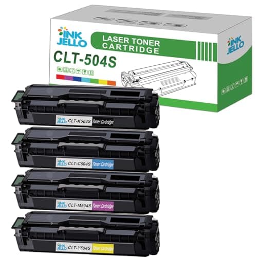 Image of InkJello Compatible Toner Cartridge Replacement for Samsung CLP-415N CLP-415NW CLX-4195FN CLX-4195FW Xpress SL-C1810W Xpress SL-C1860FW CLT-504S (K/C/M/Y, 4-Pack)