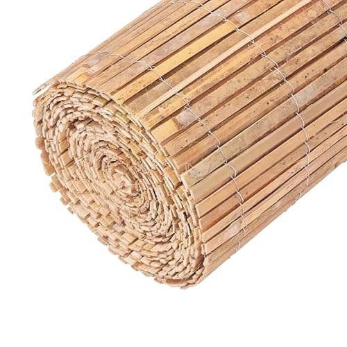 Image of Homatz Bamboo Fence Screening 1m x 4m, Slat Panels Eco-Friendly Garden Fence Roll for Privacy, Protective Outdoor Bamboo Screening, Garden Privacy Panels