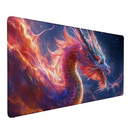 Image of Dragon Mouse Pad Large 1200x600x3 mm, Animal Gaming Mouse Pad Waterproof Desk Mat with 3MM Stitched Edges, Non-Slip Rubber Base Mousepad Computer Accessories for Gaming, Office, Home, Gifts -lsy2603DR