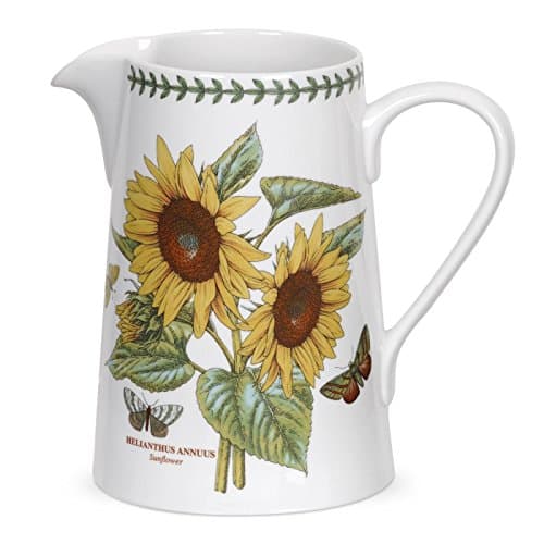 Image of Portmeirion x Botanic Garden Water Jug - 3 Pint, Made in England Earthenware, Suitable for Serving Juice, Tea, or Water, Dishwasher & Microwave Safe, Sunflower Bella Motif