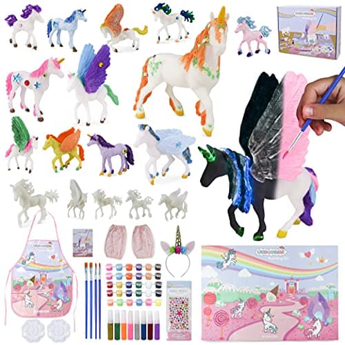 Image of BONNYCO Unicorn Gifts for Girls Painting Kit 18 Set, Craft Kits for Kids with Glow in The Dark. Girls Toys 3 4 5 6 7 8 9 10 Years Old, Kids Crafts Gifts. Unicorn Toys, Birthday, Christmas