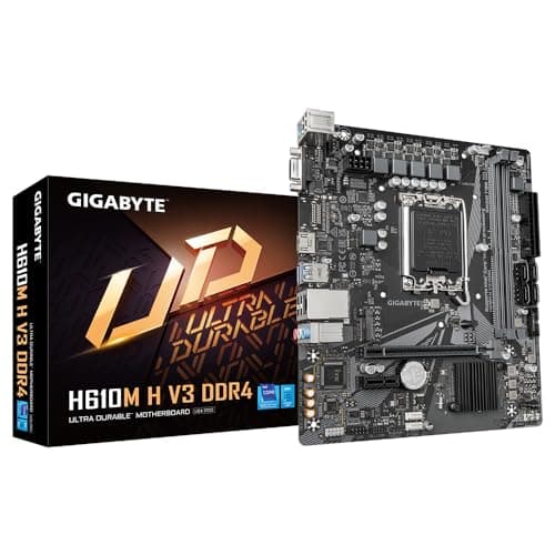 Image of Gigabyte H610M H V3 DDR4 Motherboard - Supports Intel Core 14th CPUs, 4+1+1 Hybrid Phases Digital VRM, up to 3200MHz DDR4, 1xPCIe 3.0 M.2, GbE LAN, USB 3.2 Gen 1