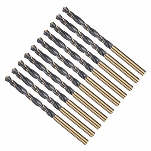 Image of CoCud Drill Bit, 5mm Cutting Diameter, 4341 HSS Jobber Bits Gold and Black 118° Cutting Angle - (Applications: for Drilling Plastic Wood Soft Metal), 10-Pieces