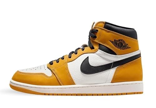 Image of NIKE Air Jordan 1 Retro High OG Men's Trainers Yellow Ochre/Black/Sail UK 9 (EU 44)