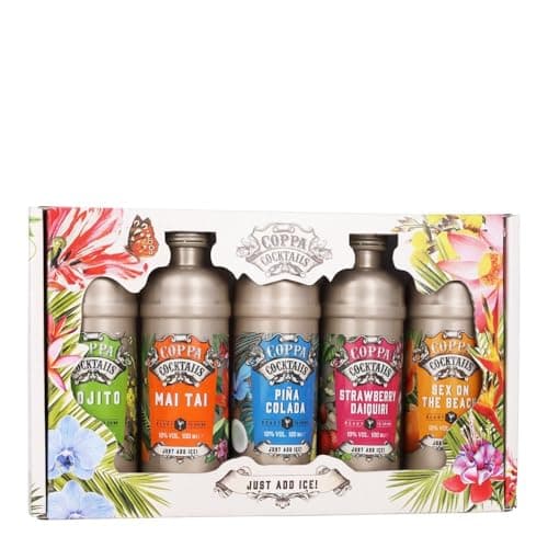Image of Coppa Cocktails Party Pack | 5 x 10cl Miniatures | Mojito, Mai Tai, Piña Colada, Strawberry Daiquiri & Sex on the Beach | 10% ABV