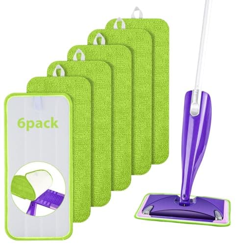 Image of URAQT Reusable Mop Refill Pads for Flash Power mop, 6 PCS Mop Pads Microfibre Wet Dry Cleaning Mop Pad Machine Washable Up, for Wet Dry Floor Cleaning Tiles Hardwood Laminate Floor