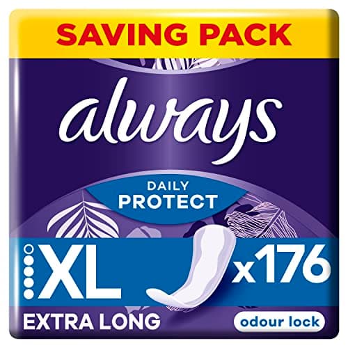 Image of Always Dailies Extra Protect Panty Liners Long Plus x44, Breathable, Flexible and Comfortable with Absorbent Core 4x44 ct