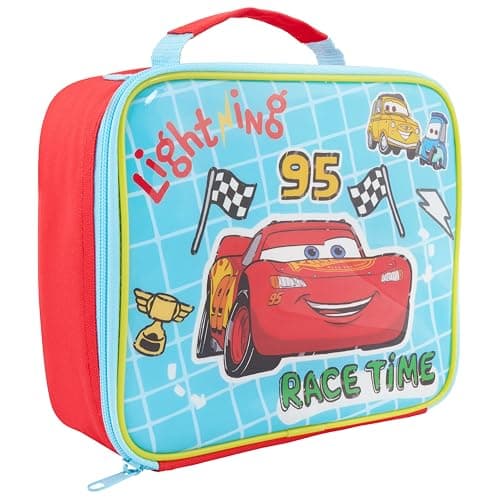 Image of Disney Cars Insulated Kids Lunch Bag Official Merchandise by Polar Gear - Lightning McQueen Kids Lunch Box - Back to School Supplies - Cars Toys Pixar Boys Lunch Bag