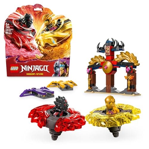 Image of LEGO NINJAGO Dragon Spinjitzu Battle Pack Set with 2 Minifigures, Launchers & Flying Elements - Action Ninja Toy for 6+ Year Old Boys & Girls - Gifts for Dragons Rising TV Show Fans - 71824