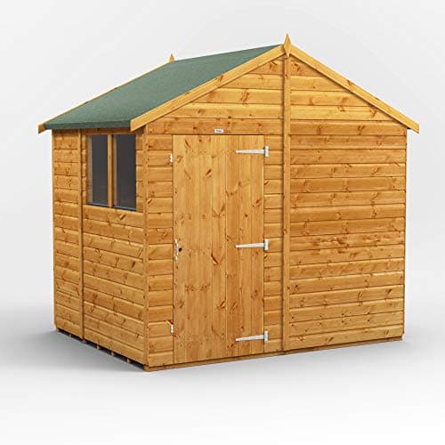 Image of POWER High Grade Premium Apex Garden Wooden Shed with Security Features, PVC Window Sills, Door & Window Flexibility, made from Extra Thick Timber & Toughened Glass