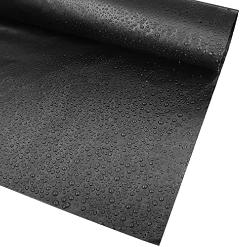 Image of WARM&LOVE 2m x 3m Pond Liners Cut Black HDPE UV and Weather Resistant Swimming Pool Film Tarpaulin Black for Fish Ponds, Fountains, Water Garden and Waterfall Thickness 0.1mm