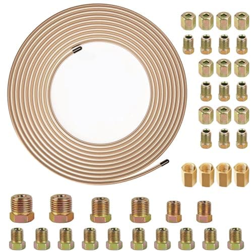 Image of 3/16" Brake Pipe Kit 32.5ft / 10m with Fittings for Automotive Brake Line Set (Kit 2)
