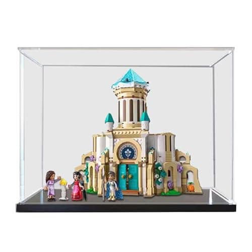 Image of HCAEIOFJ Clear Acrylic Display Case for Lego Disney Wish 43224 Applicable for King Magnifico’s Castle Display Box Gift(Display Case Only) (Black Bottom)