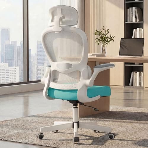 Image of Blisswood Computer Chairs, High Back Ergonomic Office Chair with Adjustable Height Desk Chair with Lumbar Support & Flip-up Armrests, 130° Recline & 360° Swivel for Home Office Work Study