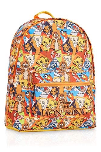 Image of Disney Lion King School Bag, Kids Backpack with The Lion King Characters, Large Capacity Rucksack for School Travel, Official Merchandise Disney Gifts for Girls Boys Teenagers