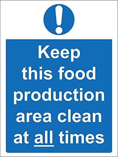 Image of Keep this food production area clean at all times Kitchen safety sign - 1.2mm Rigid plastic 300mm x 200mm
